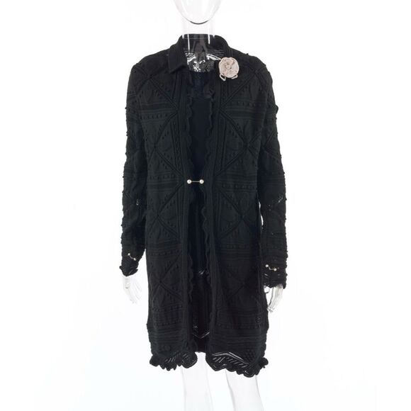 CHANEL CROCHET KNIT BLACK SKIRT 2004 CRUISE 42 - Picture 10 of 13